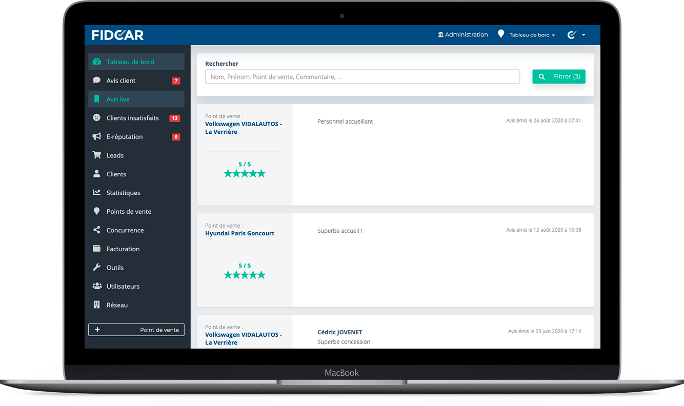 Clarvia Live - Récolte d'avis clients en temps réel