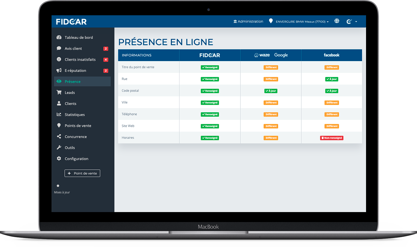 Clarvia Social - Mettez à jour vos informations